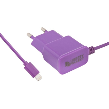 Сетевое зарядное устройство "LP" 1 А для Apple Lightning 8-pin (коробка, фиолетовое)